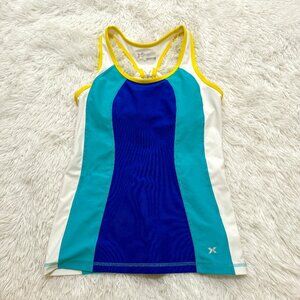 Women Xersion Performance Racerback Built in Bra Top in Blue Size Small